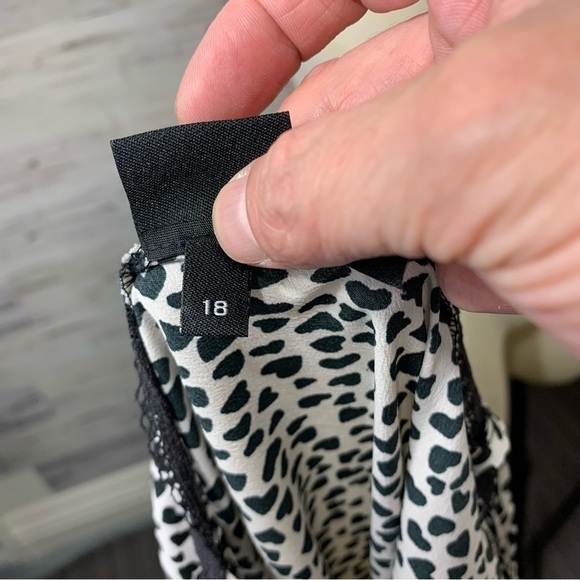 RIVER Island Slip Dress Cream Black Hearts Prints Lace Night Lounge wear Sz 14 - Picture 8 of 12